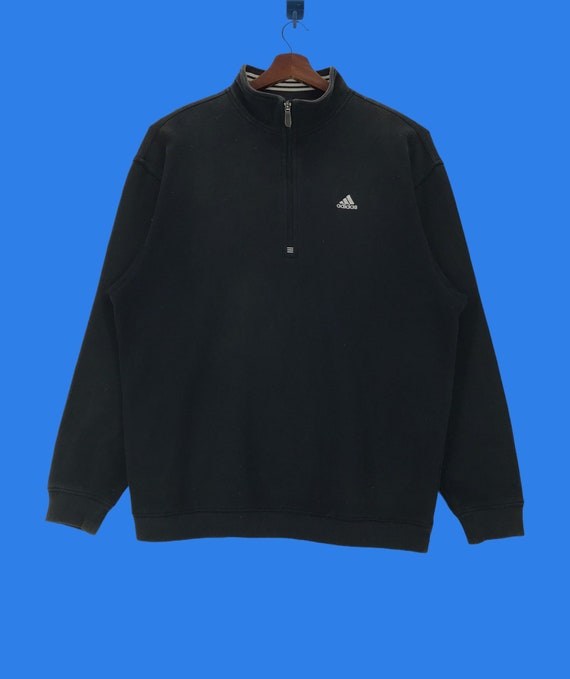 Vintage Adidas Half Zip Sweatshirt Small Logo Lar… - image 1