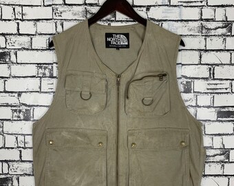 Vintage the North Face Utility Vest - Outdoor Size Large - Etsy