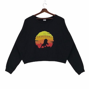 Vintage The Lion King Disney Cartoon Sweatshirt Crop Top Pullover 2XLarge Size Vintage Sweatshirt.