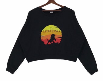 Blusa cropped vintage do Rei Leão, desenho animado da Disney (tamanho 2XL)