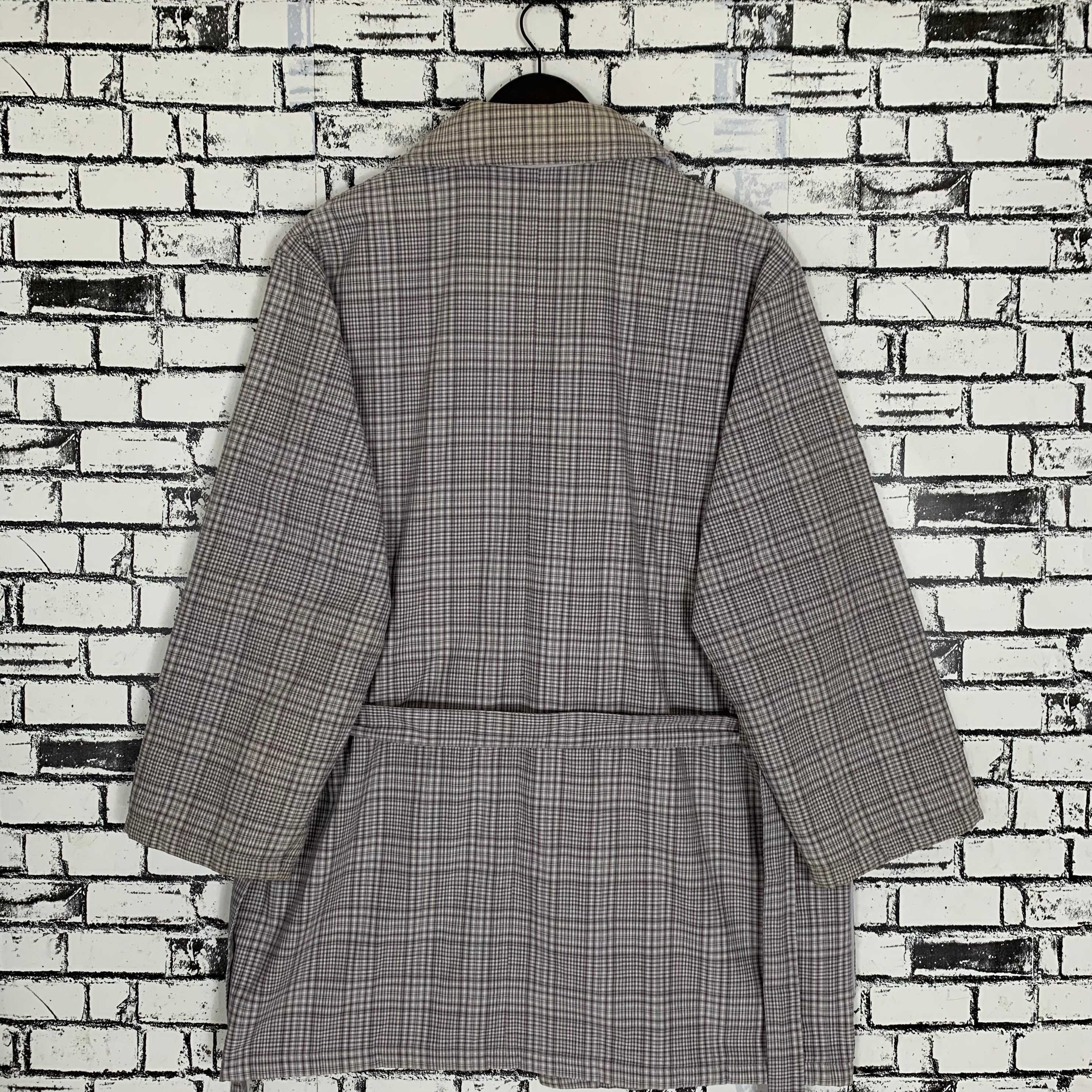 ヴィンテージ イヴ・サンローラン チェック柄 ロングコート ローブ