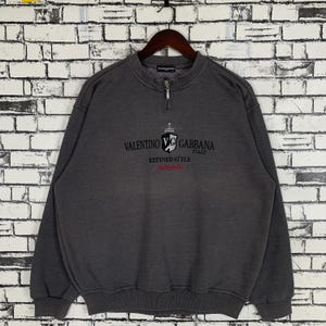 Vintage Valentino Gabbana Paris Half Zip Quarter Zip Sweater Sweatshirt