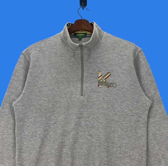 Vintage Kenzo Half Zip Sweatshirt Small Logo Kenzo De Gem