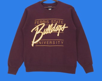 Vintage 90s The Ferris State Bulldogs (FSU Bulldogs) Sweatshirt Spellout Ferris State University Pullover Medium Size Vintage Sweatshirt.