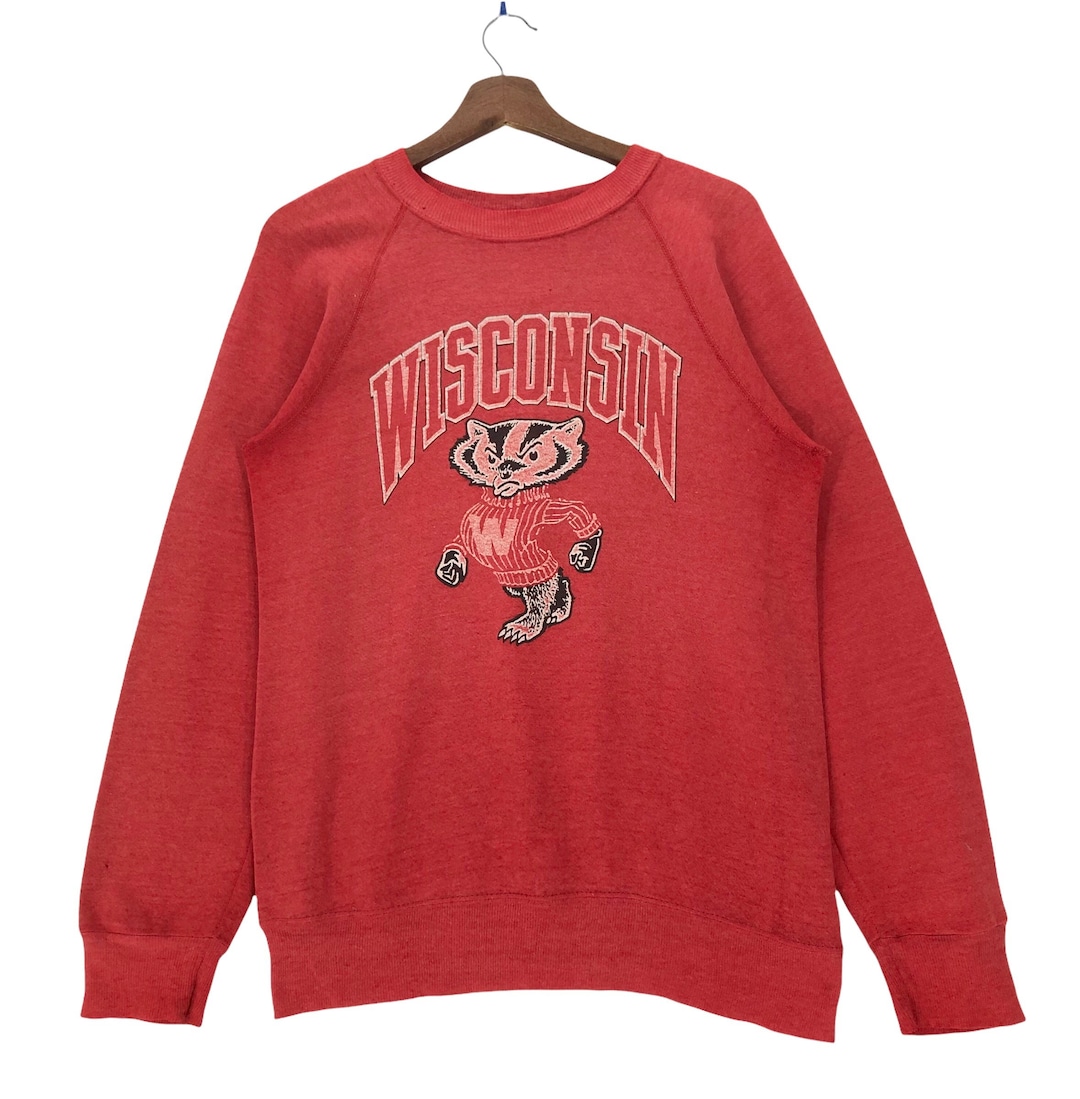 Vintage 80s Wisconsin Badgers Football Crewneck Sweatshirt (size