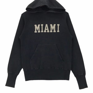 Vintage Distressed Miami Hoodie Spellout Miami College University Style Hoodie