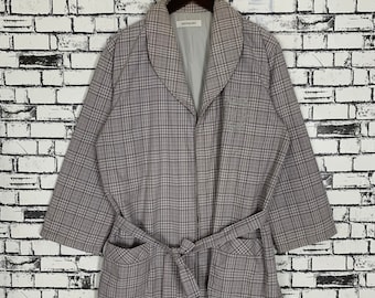 超希少 YVES SAINT LAURENT チェック柄 コート ヴィンテージ イヴ・サンローラン チェック柄 ロングコート ローブ