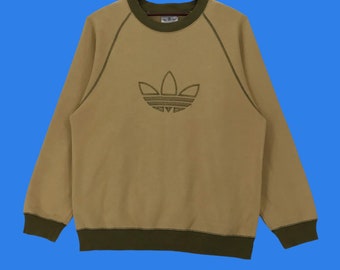 Vintage 90s Adidas Big Log Embroidery Sweatshirt Adidas Streetwear Fashion Large Size Vintage Sweatshirt.
