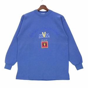 Vintage 90s Michel Valentino Italy Sweatshirt Embroidery Spellout  Michel Valentino Fashion Pullover Size Medium.