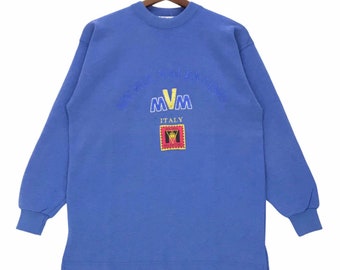 Vintage 90s Michel Valentino Italy Embroidered Sweatshirt - Size Medium