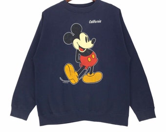 Vintage 90s Mickey Mouse Cartoon Character Sweatshirt Mickey Mouse Walt Disney Large Size Vintage Sweatshirt.