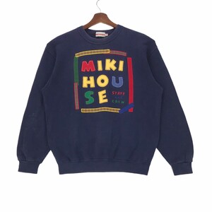 Vintage Miki House Sweatshirt Crewneck Spellout Multicolour Miki House Pullover Medium Size Vintage Sweatshirt.