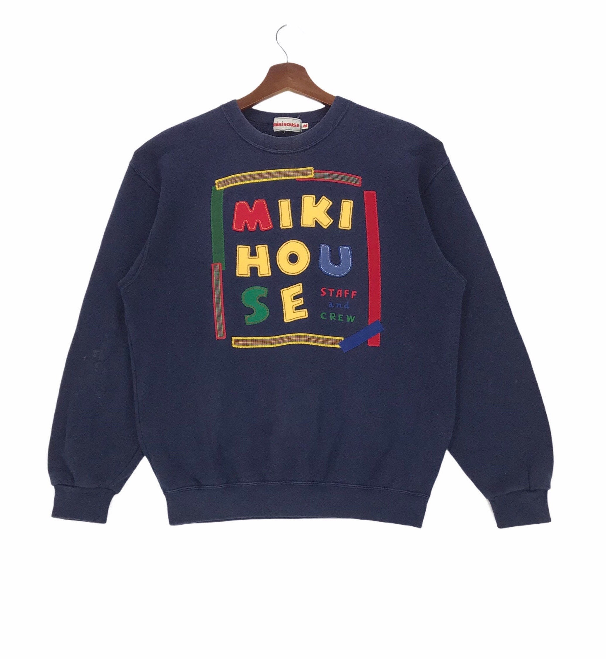 Vintage Miki House Sweatshirt: Multicolour Spellout Pullover 