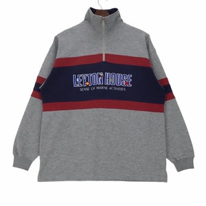 Vintage Leyton House Sweatshirt Half Zip Sweatshirt