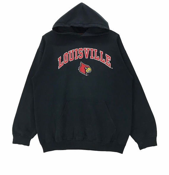 ShineOnCrazyVintage Vintage The Louisville Cardinals Basketball Team Hoodie Sweatshirt University of Louisville (NCAA) Pullover Size Large Distresses Hoodie