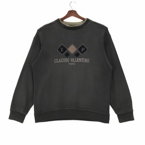 Vintage Claudio Valentino Paris Sweatshirt Spallout Claudio Valentino Pullover Medium Size