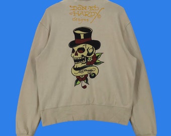 Sudadera con cremallera y bordado de calaveras Ed Hardy de Christian Audigier