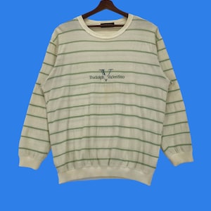 Vintage 90s Rudolph Valentino Crewneck Sweatshirt Embroidery Spellout Rudolph Valentino Designer Pullover Large Size Vintage Sweatshirt.