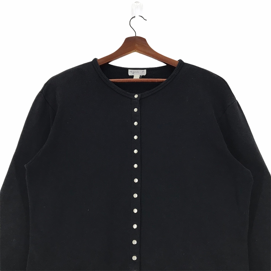 Vintage 90s Agnes B Paris Cardigan Snap Button Crop Top Agnes | Etsy