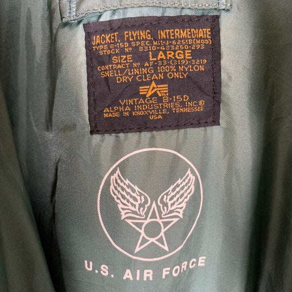 Vintage Alpha Industries U.S Air Force Type B-15D Bomber Flight