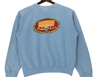 Vintage Roxy Sweatshirt Crewneck Roxy Women Clothing Swimwear, Surf & Snow Gear Pullover Size Medium (CROP TOP).