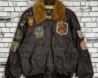 希少なデザイン ヴィンテージ ブランド Bugle Boy アメリカ製 レザー