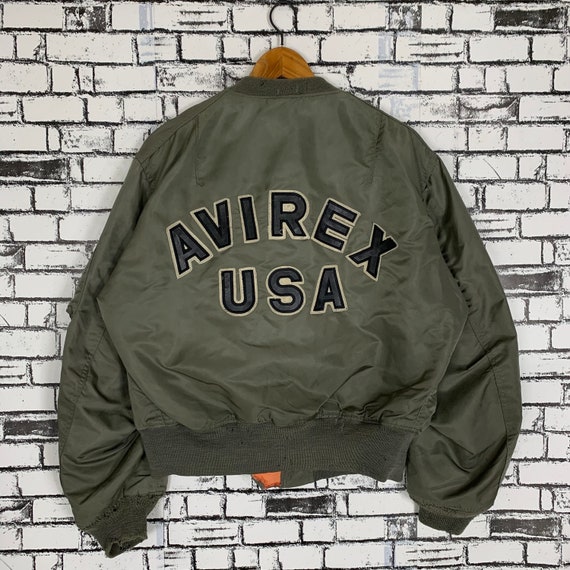 Vintage Avirex Flight Bomber Jacket Size Large - Etsy Vintage Avirex Flight Bomber Jacket Size Large - Etsy