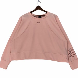 Vintage Nike Women Sweatshirt Crop Top Nike Sportswear Pink Colour Pullover Size XXLarge.