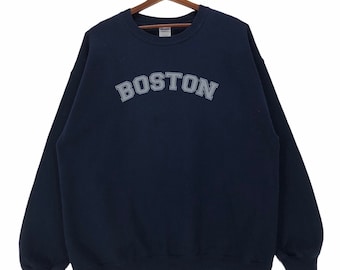 Vintage University of Massachusetts Boston Sweatshirt - Spellout Pullover XLarge