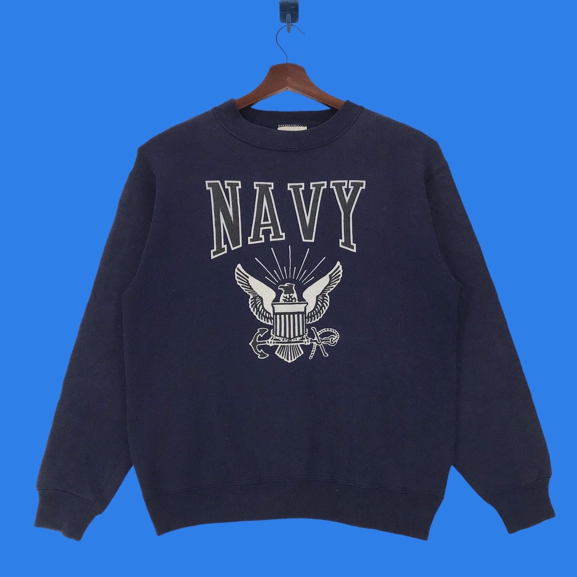 Vintage 80s US NAVY Sweatshirt Big Logo US Navy Pullover