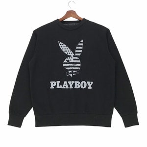 Vintage Playboy Sweatshirt Crewneck Big Logo Printed Spellout PlayBoy Magazine Pullover Large Size.