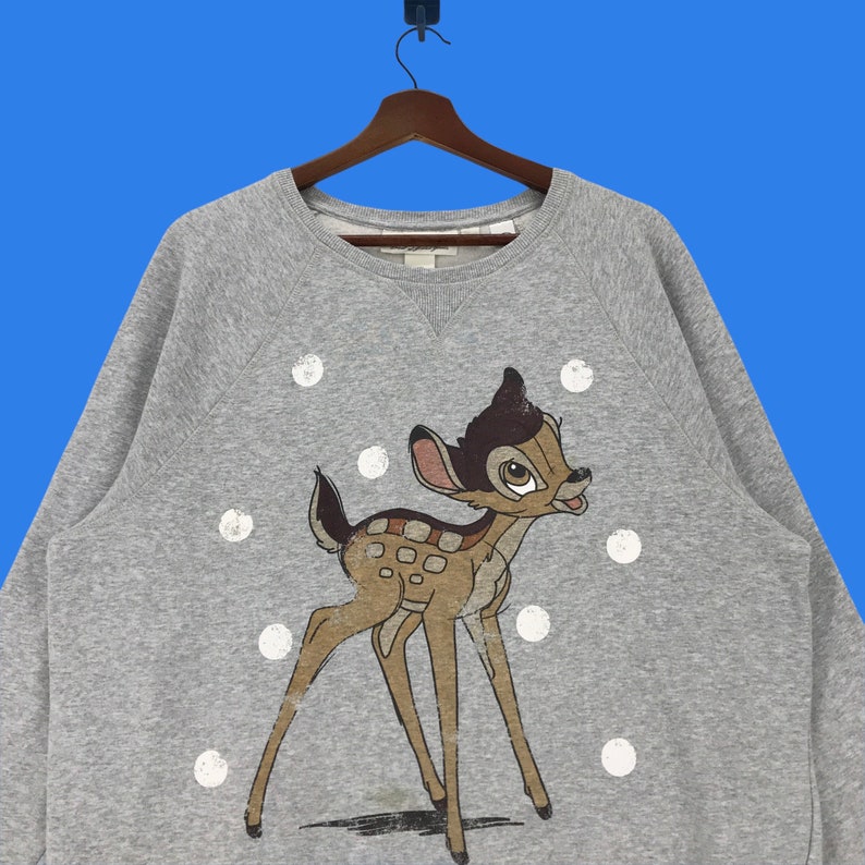 Vintage Walt Disney Bambi Sweatshirt Crewneck Crop Top Sweatshirt
