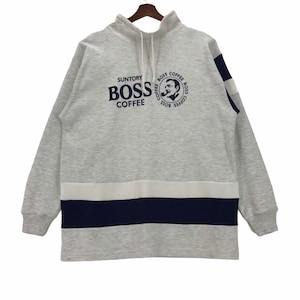 Vintage Suntory Boss Coffee Sweatshirt Coffee Brand In Japan Pullover Jumper Large Size Vintage Sweatshirt.