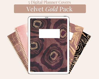 Samthülle fürs Notizbuch in Gold: iPad Planer (JPG Dateien)