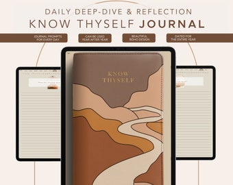 Self Care Journal, Digital Daily Prompted Journal, 365 Pages, Self Reflection, Gratitude, GoodNotes & Notability, For iPad or Android,