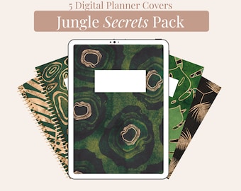 Jungle Secrets Digitale Notizbuch Cover: iPad Planer Zubehör (5 JPG Dateien)