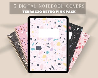 Terrazzo Digital Notebook Covers: Retro Pink iPad Planner (Digital Download)