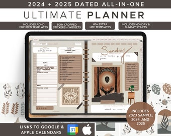 2024 + 2025 Dated Digital Planner Bundle, High Desert, Boho Minimal, Daily, GoodNotes Planner, Life Planner, iPad Planner, Digital Stickers