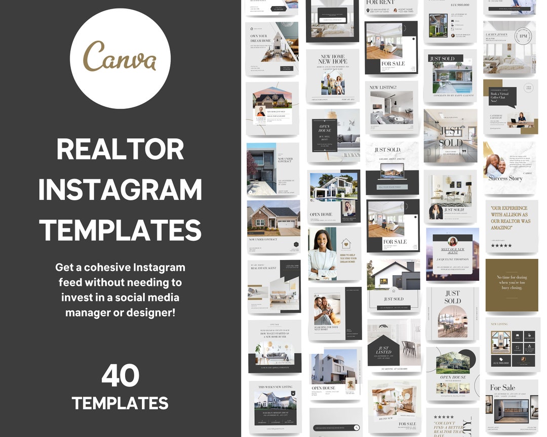 40+ Realtor Instagram Templates | Social Media Template Bundle for Real ...