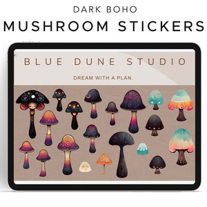 Digital Stickers | Mushroom Stickers | iPad Planner | Digital Planner | GoodNotes File | Boho Mystic | Cute Planner Stickers | Stickers Pack