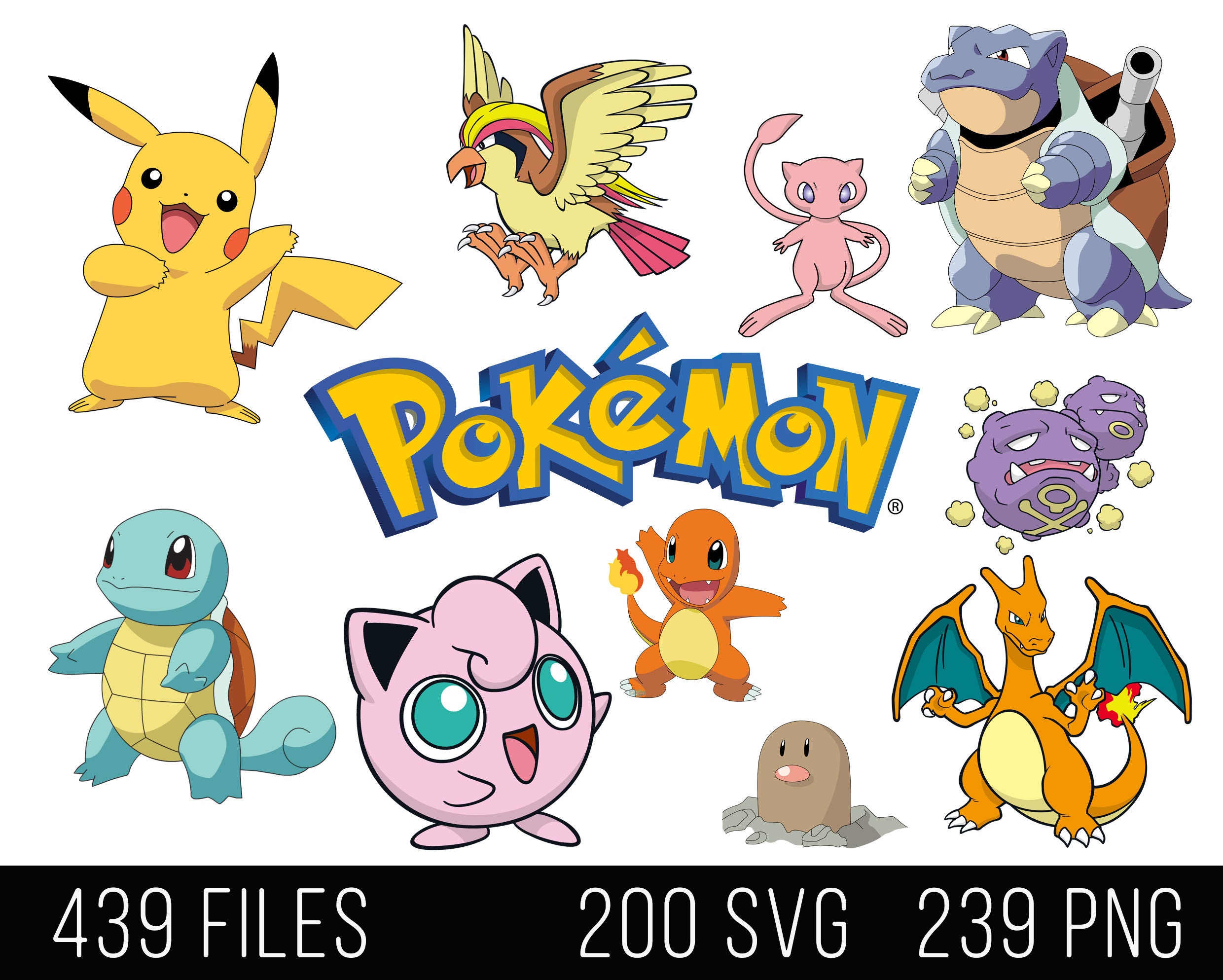 Pokemon Svg Pokemon Characters Pokemon Png Pokemon Clipart Etsy