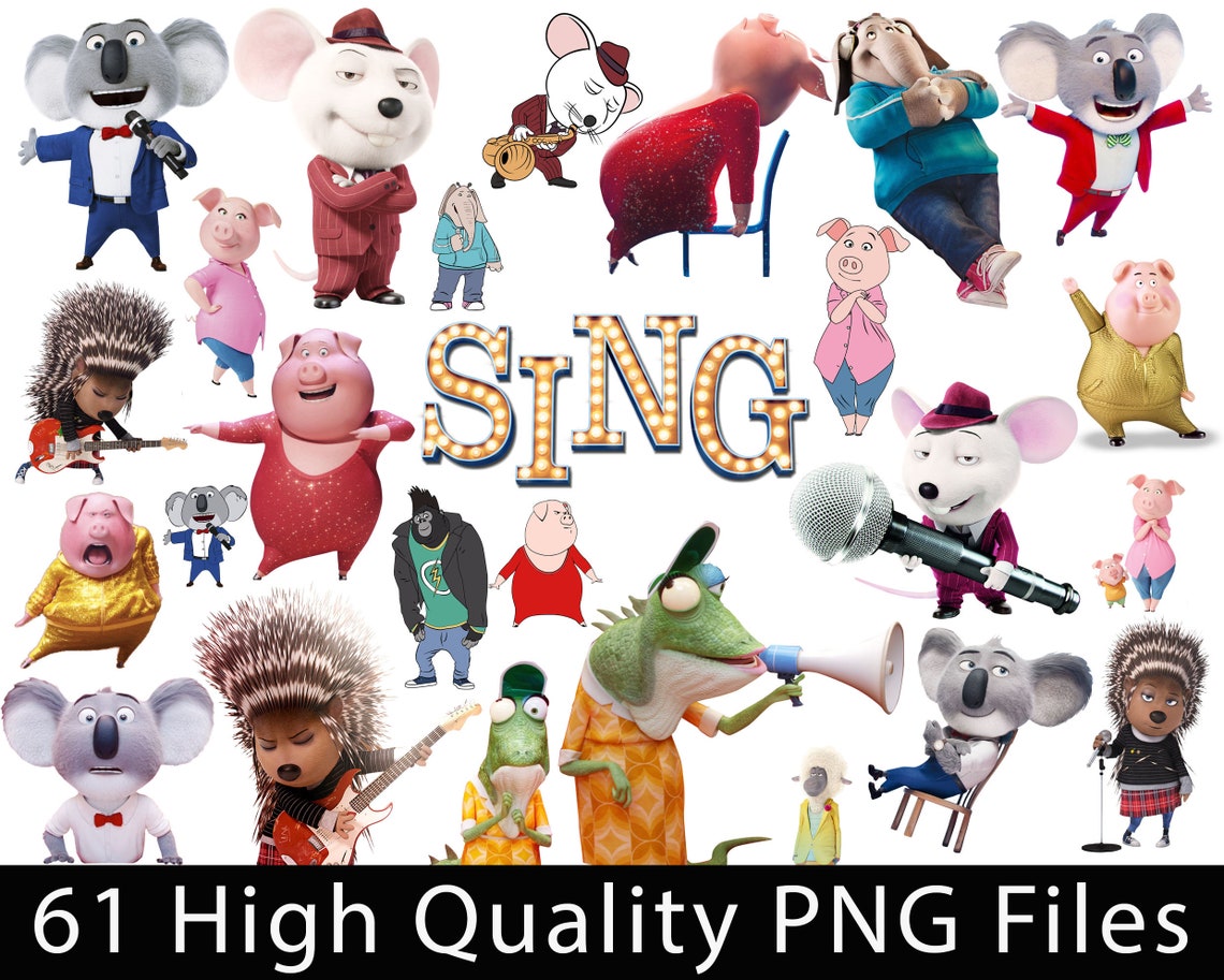 61 Sing Movie ClipArt PNG Images 300dpi Digital Clip Art Etsy