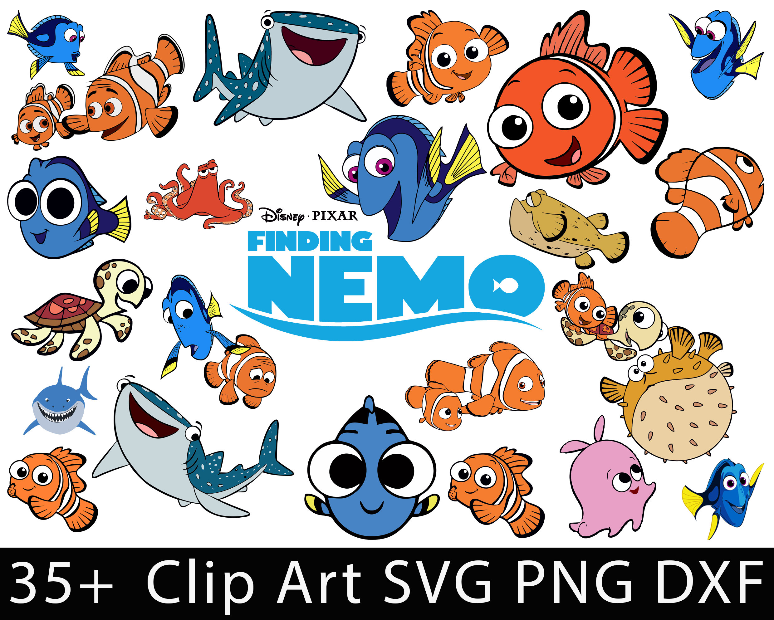Finding Nemo Svgdxfpng Finding Nemo SVG DXF PNG Clipart Etsy Australia.