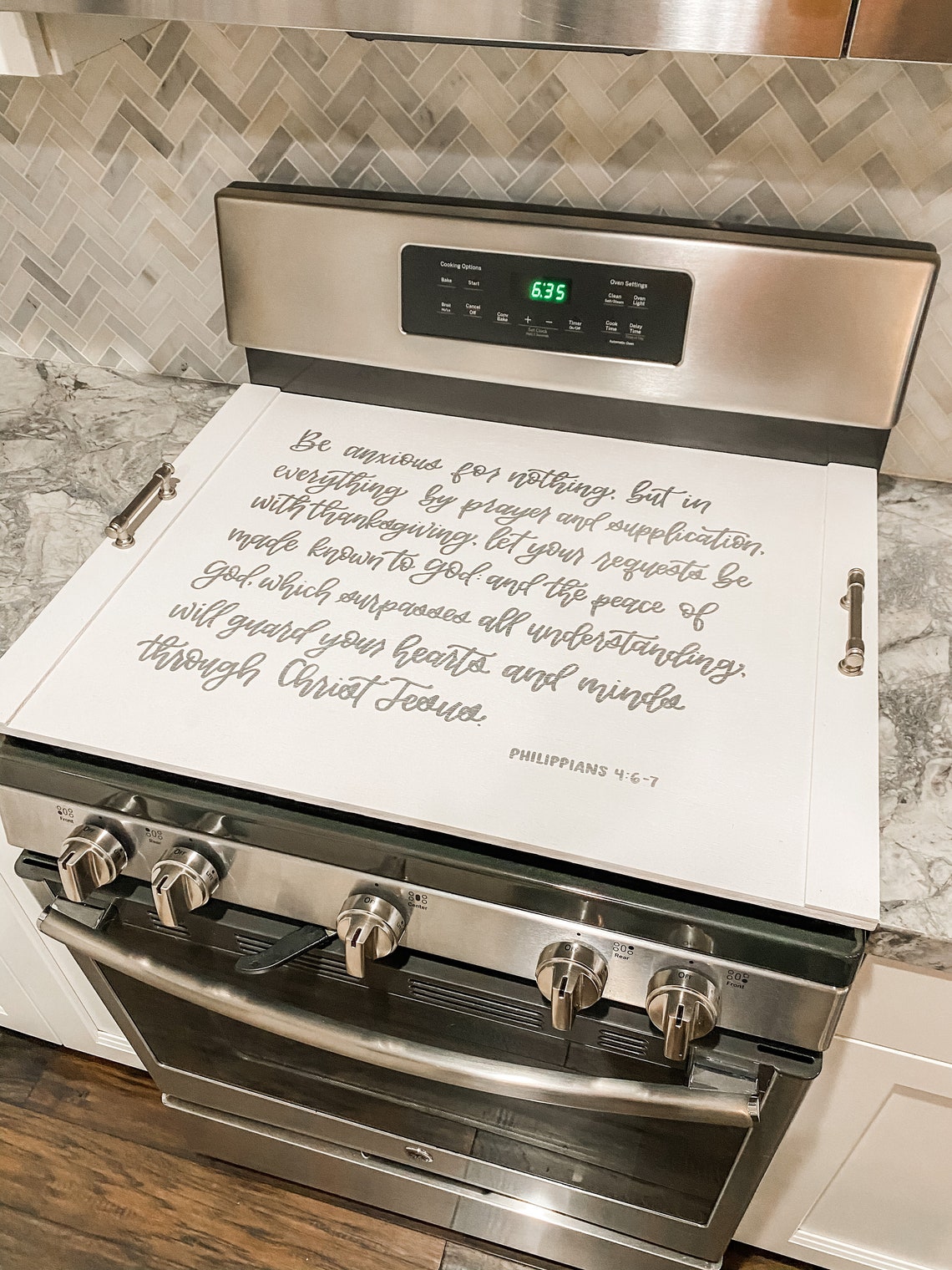 Custom Stove Cover Last Name Bible Verse Quote Etsy