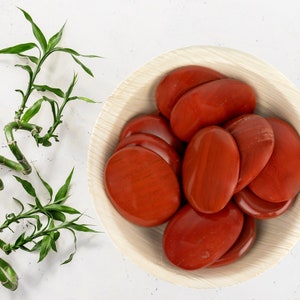 Red Jasper Worry Stone-Includes FREE Velvet Bag