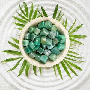 Green Aventurine Medium Tumble Stone- Set of 3 Includes FREE Velvet Bag