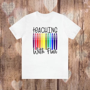 Teaching With Flair - Flair Pen Teacher Unisex Jersey Short Sleeve Tee