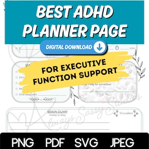 ADHD Daily Planner for Adults | Printable & Digital Planner Page | Minimal, Undated, Executive Function Support