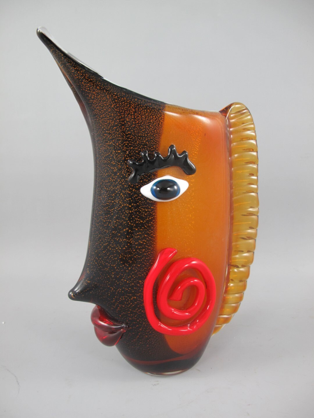 Murano style glass vase Picasso face flower vase 33 cm high Etsy