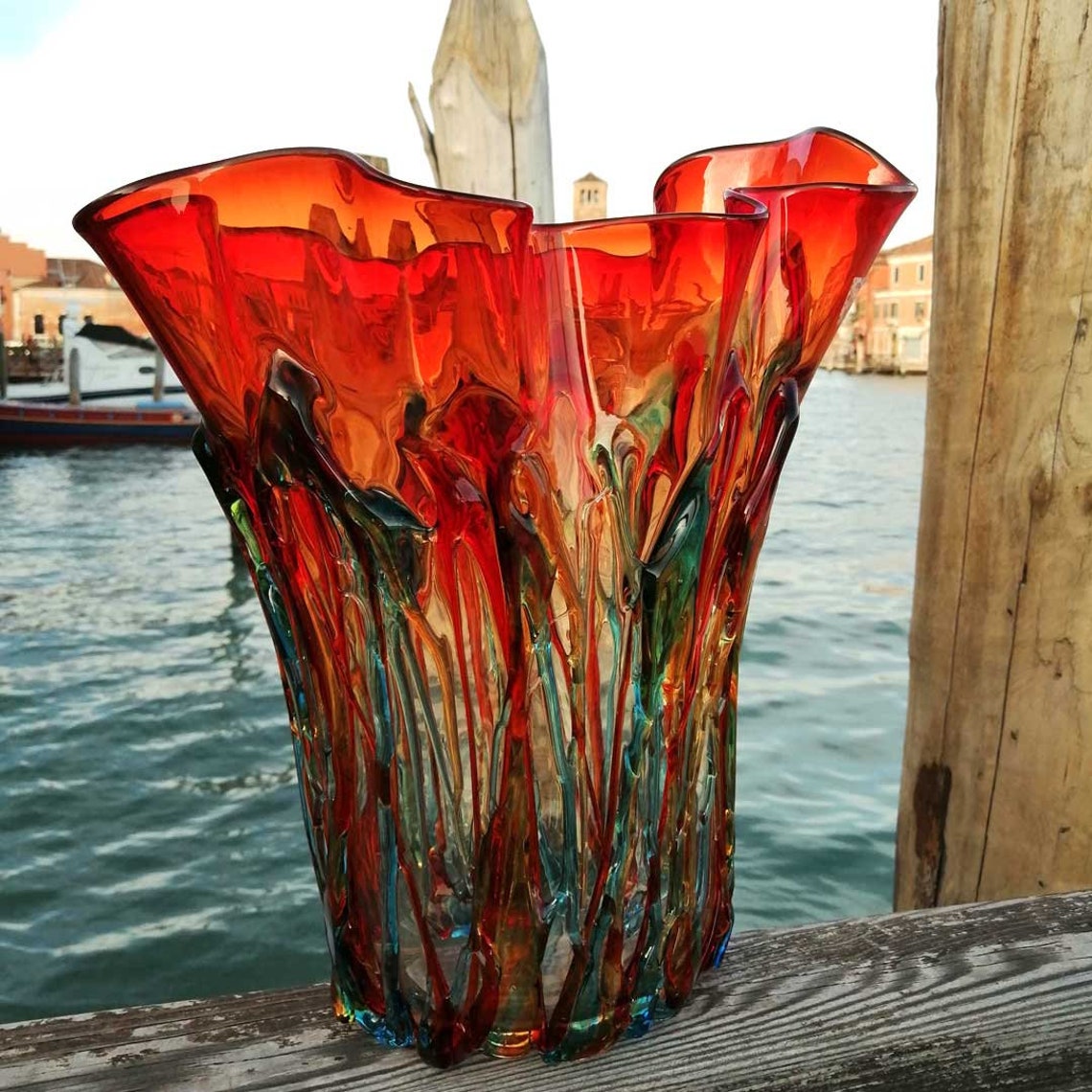 Original Murano Glas Vase Made in Italia Murano Vendig Etsy